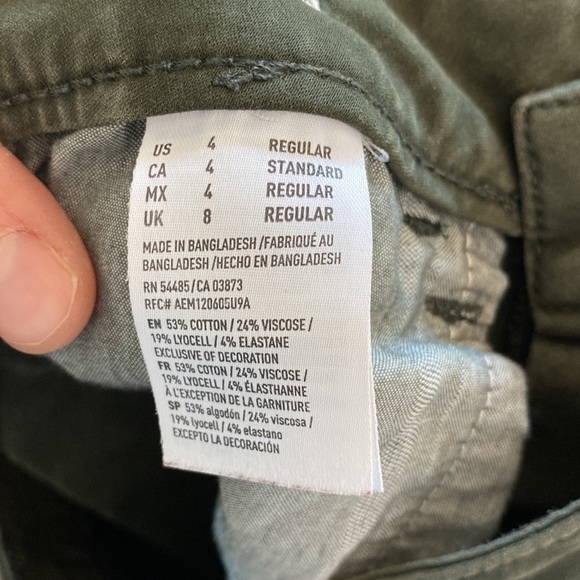 American Eagle super stretch skinny pants Sz 4 olive - Picture 5 of 5
